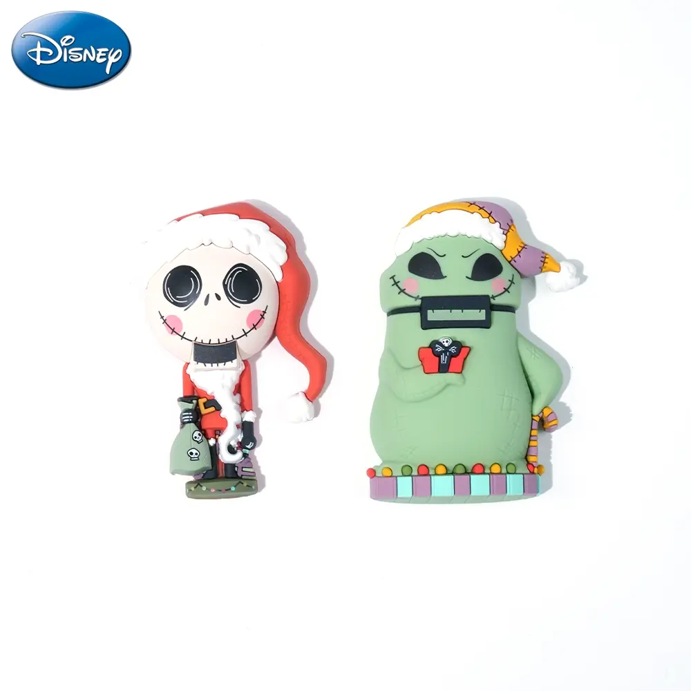 1/2PCS Disney Officially Licensed The Nightmare Before Christmas Santa Jack Oogie Boogie Fridge Magnets, Refrigerator Decorating Magnet, 3D Cartoon Figure DIY Decorative Fridge Whiteboard Cabinet Magnetic Note Holder Gift Household Home & Christmas Acces