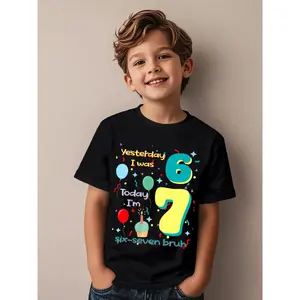 six Seven Meme Birthday Novelty Awesome Graphic Kid T-Shirt Popular Kid T Shirts Streetwear Tops Tees for Kid