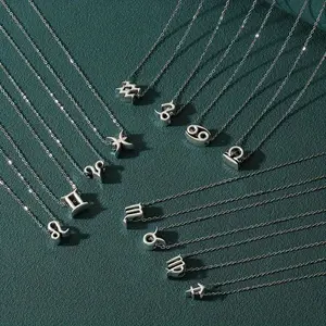 Twelve Constellation Stainless Steel Ladies Couple Necklace 12 Constellation Clavicle Chain Birthday Gift