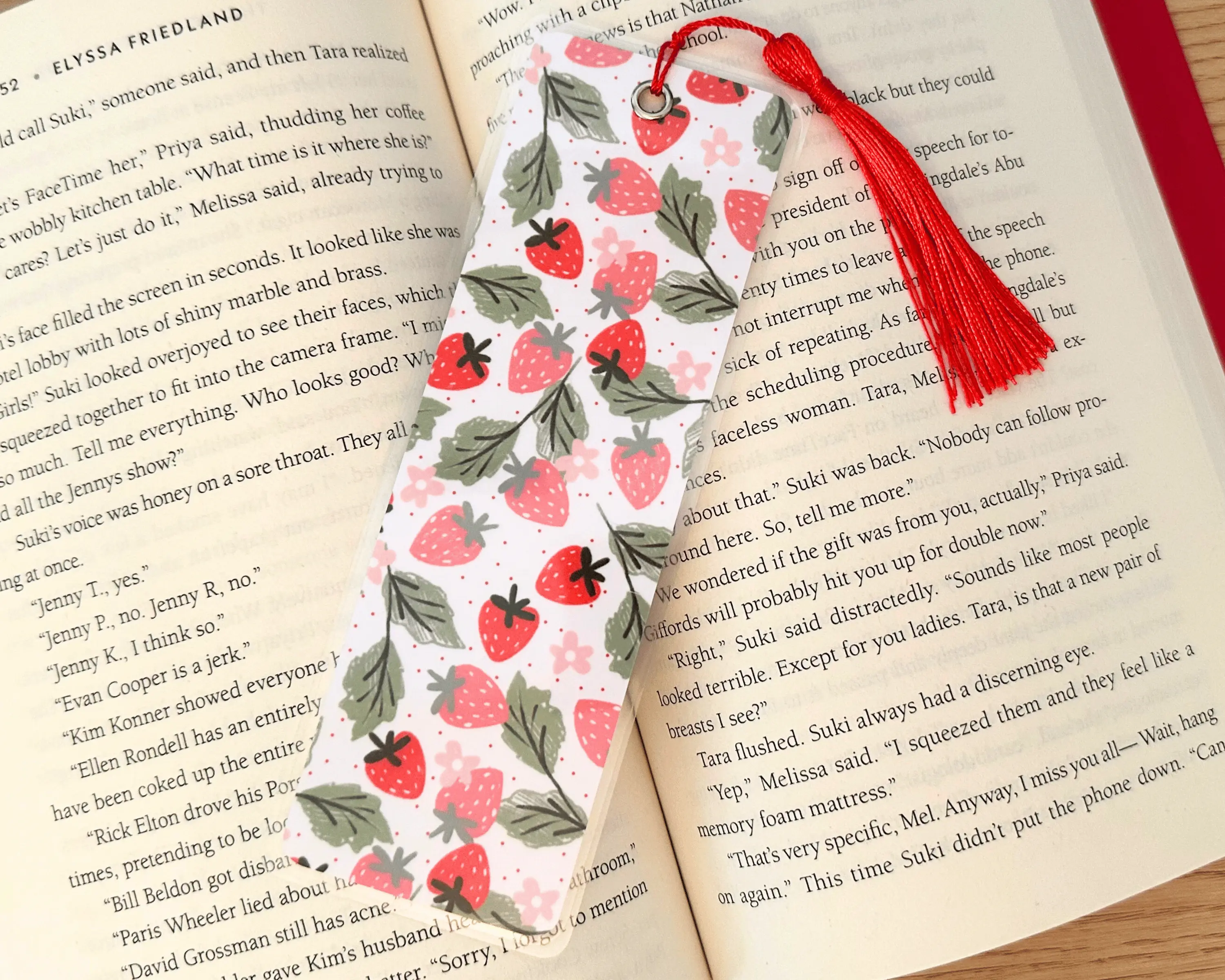 Summer Strawberries Laminated Bookmark
