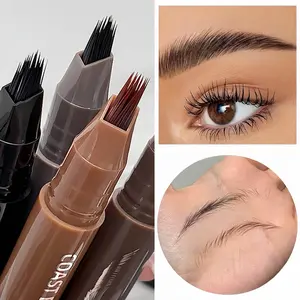 Double-effect speed eyebrow pencil: It adopts a multi-brush design to create sharp and natural eyebrows, accurately fills the eyebrow lines, and is waterproof and anti-smudging for a long time. 3D fluffy technology ensures natural smudging.