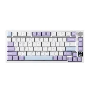 AJAZZ AK820PRO wireless gaming mechanical keyboard, Mechanical Backlit Keyboard, flying fish switch quick-release switch three-mode connection supports multi-system TFT screen full-key hot-swappable gasket structure RGB light effect PBT keycap e-sports g