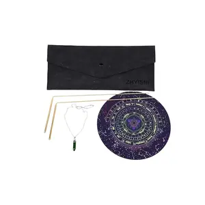 99.9% Pure Copper Dowsing Rod Kit - 2pcs Divining Rods + Pendulum + Divination Mat for Locating, Ghost Hunting, Detect Gold, Lost Items, and Yes or No Answers Etc