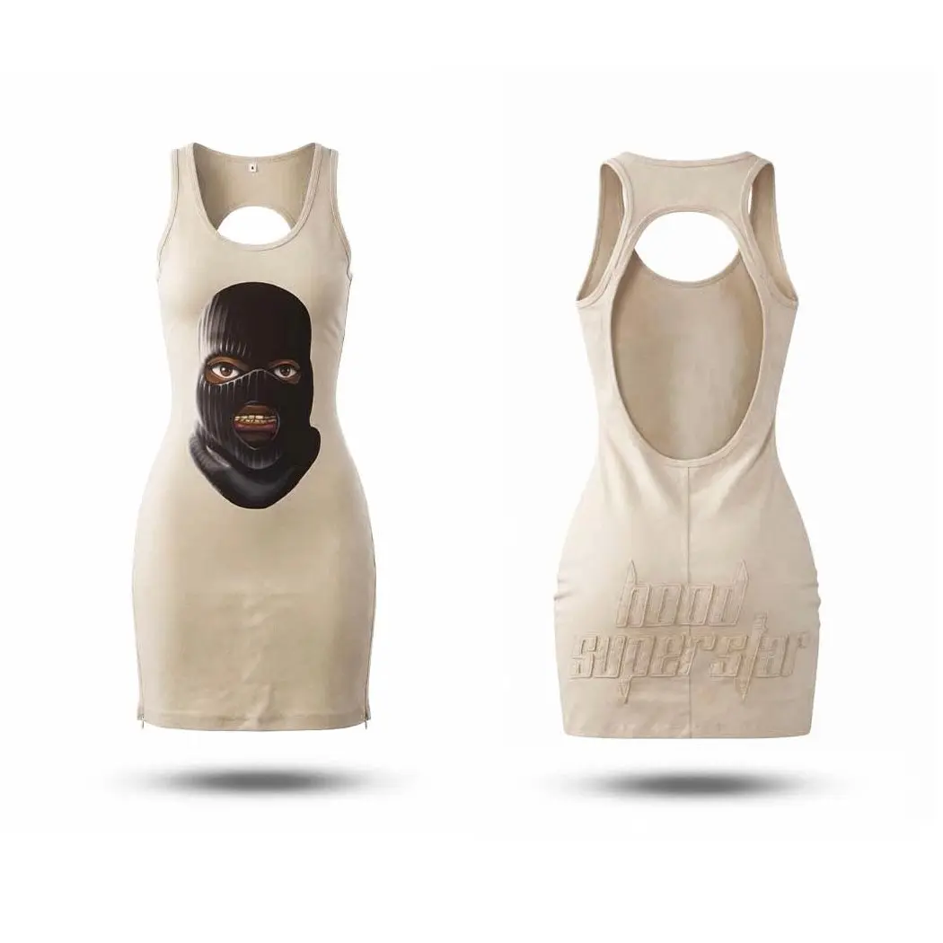 Hood Superstar Open Back Mini Dress (Ski Mask)