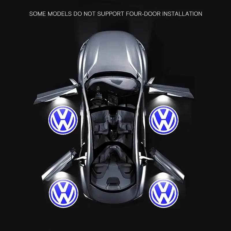 New LED Car Door Welcome Projector Ghost Shadow Warning Accessory, Compatible With VW Passat B6-B9 Series, CC, Touareg 7P, Teramont, Arteon, Eos, T-Roc, Ideal for Night Driving to Light Up Your Space, Led Lights
