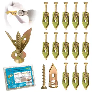 170 count Self Drilling Drywall Anchors with Screws Kit,85 Sheetrock Anchors (0.47x1.18 Inch) & 85 Zinc Expansion Screws(1.38 Inch),2025 Upgraded Zinc Plated Steel,Hold Easy Application,No Drill Needed