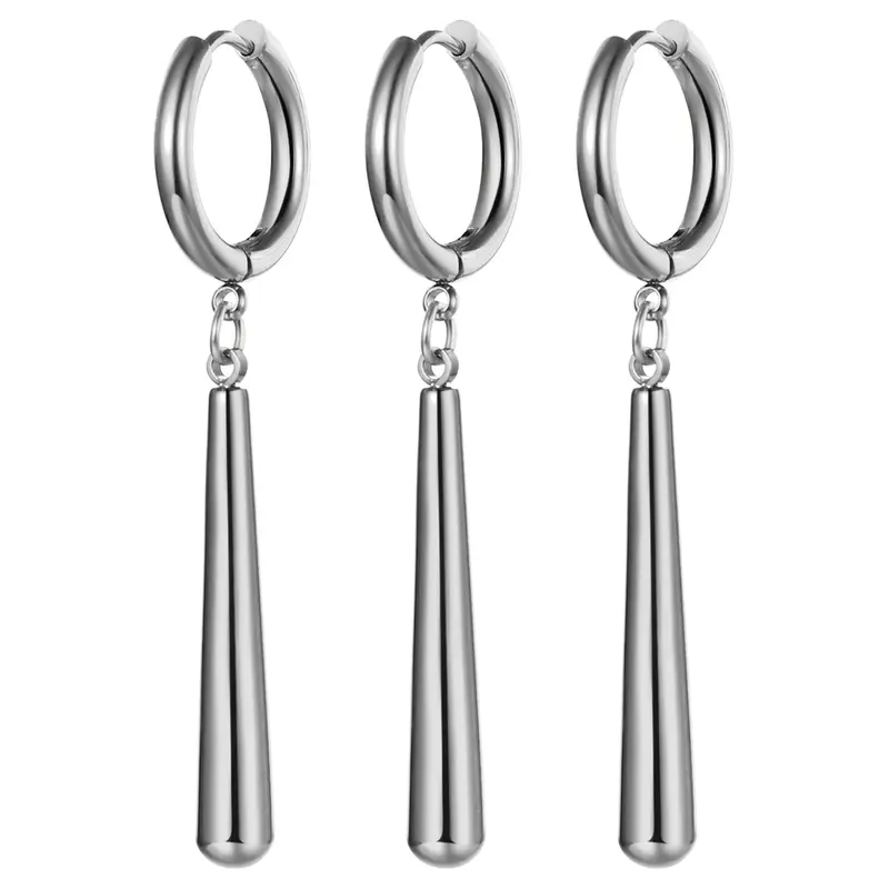 OIDEA Zorro Theme 3-Piece Stainless Steel Clip-On Dangle Hoops - Hypoallergenic Unisex Adventure Bravery Earrings, Fade-Resist. 3-Tone Mix Match Anime Cosplay Fit Fashion Jewelry for Everyday Wear