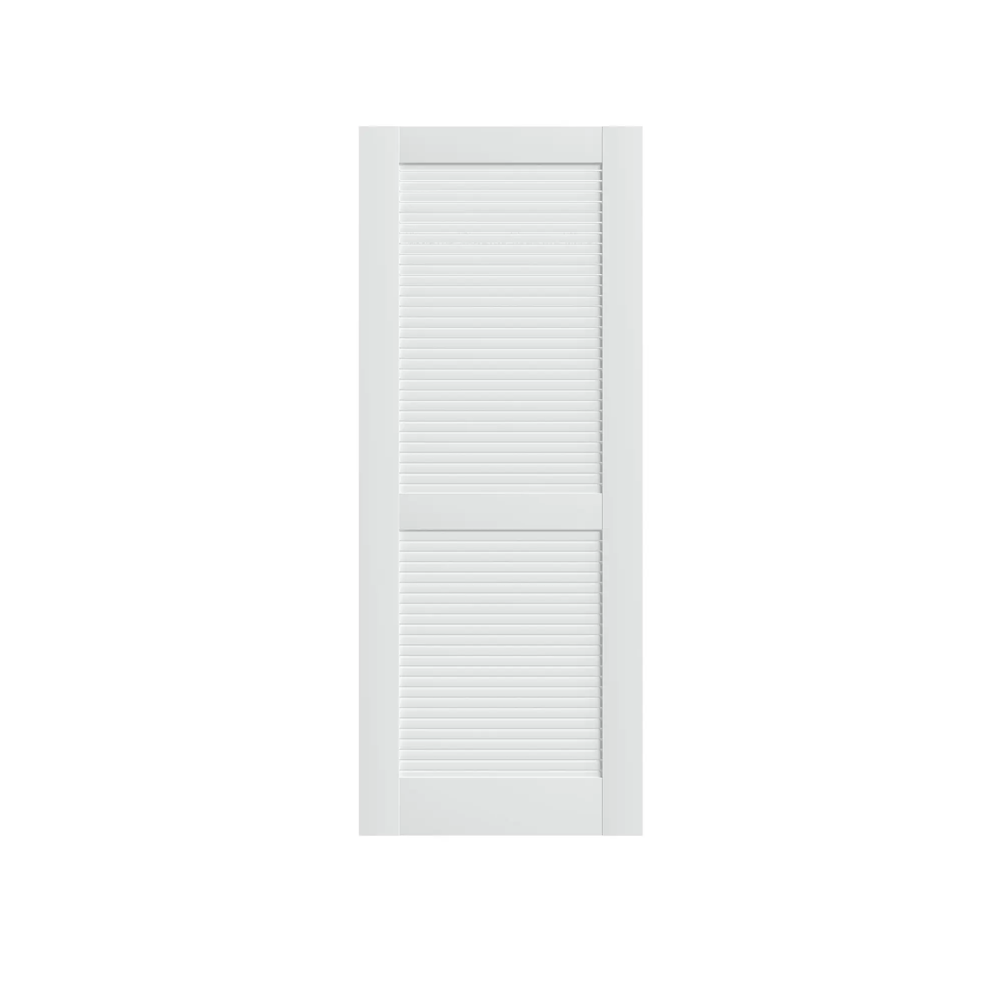 Classic White Angled Slats Louvered French Interior Slab Door - Pre-Assembled MDF, Waterproof, Scratch-Resistant Surface, Suitable for Prehung/Bypass/Pocket Use in Bathroom, Household Pantry