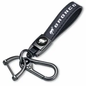 Ford Bronco Leather Kevchain - Premium Kev Fob Holdeifor Bronco, Bronco Sport,Wildtrak.Badlands,OuterBanks, Big Bend, Black Diamond & More metal keychain Car Accessory Genuine Car Keychain Set