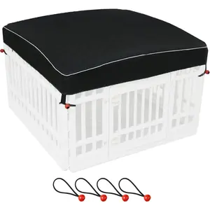 Dog Playpen Cover, Provide Shade and Security for Indoor Outdoor Pet Dog Pen, Fits 35 inch 4-Panels Playpen (Playpen Not Included)