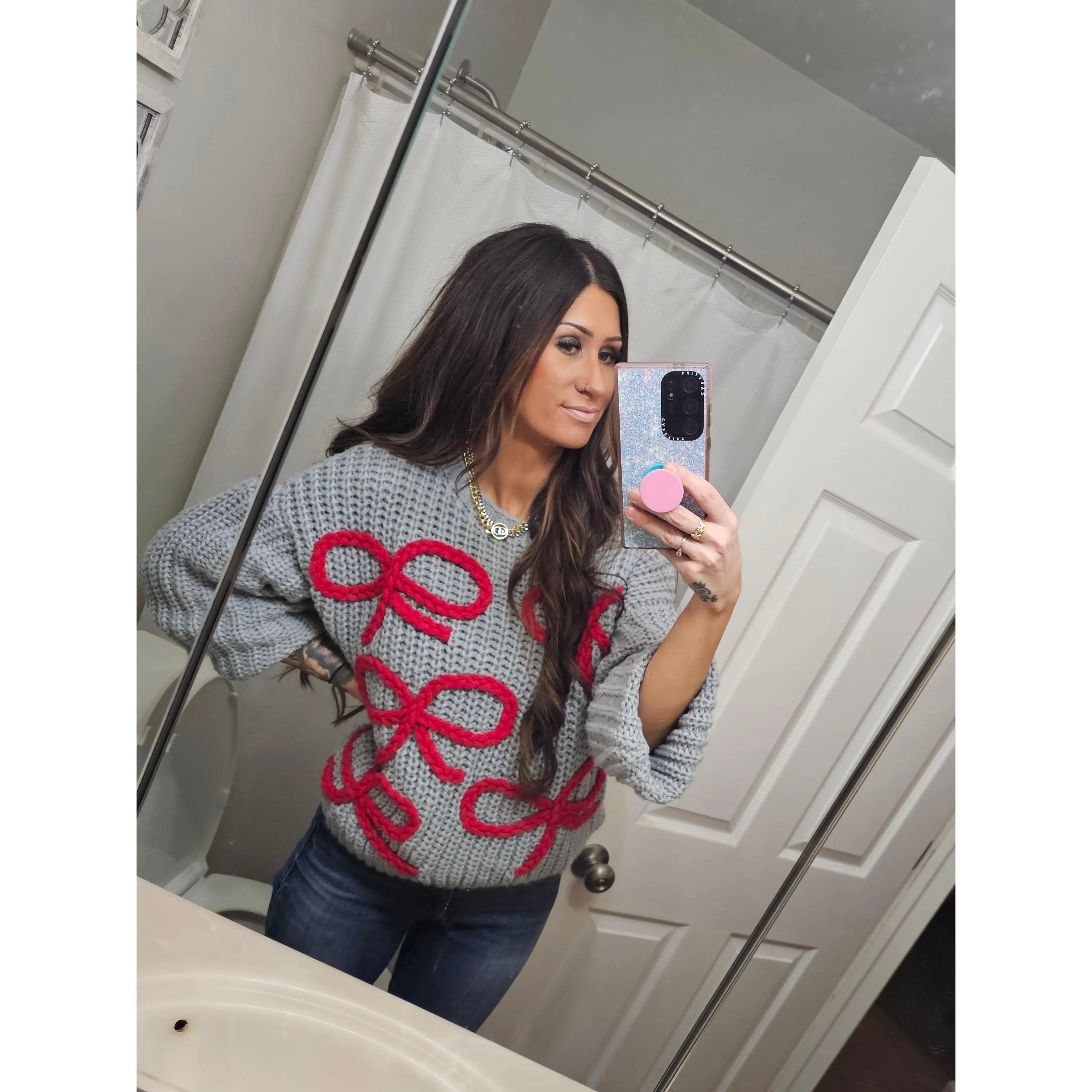 Sugarplum Bow Knit Sweater