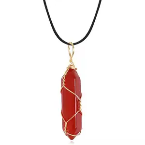 Positive Crystal Agate Pendant Jewelry Decoration Gemstones Necklace Wire Wrapping Best for Gift Frien