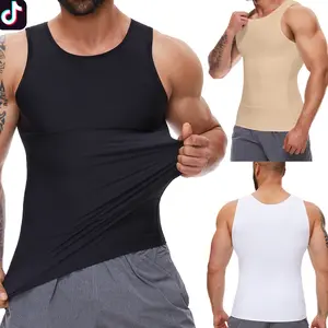 1/2/3/4 Pack Menswear Body Shaper Shapewear Compression Tank Tops Workout Lightweight Double Layer Mid-Abs Compression Tummy Control Athletic Activewear  Smooth Sports Suits Shirt Sleeveless Undershirt T-Shirt Elegant Breathable