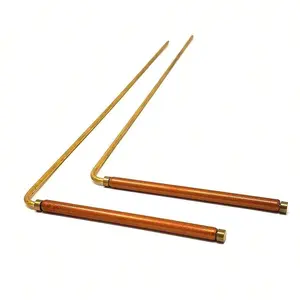 2pcs Solid Copper and Brass Dowsing Rods Tool with Smooth Movement for Tracing Spiritual Energy Chi, Ghost Hunting, Water Divining, Finding Gold, Locating Lost Items or Answering Questions!
