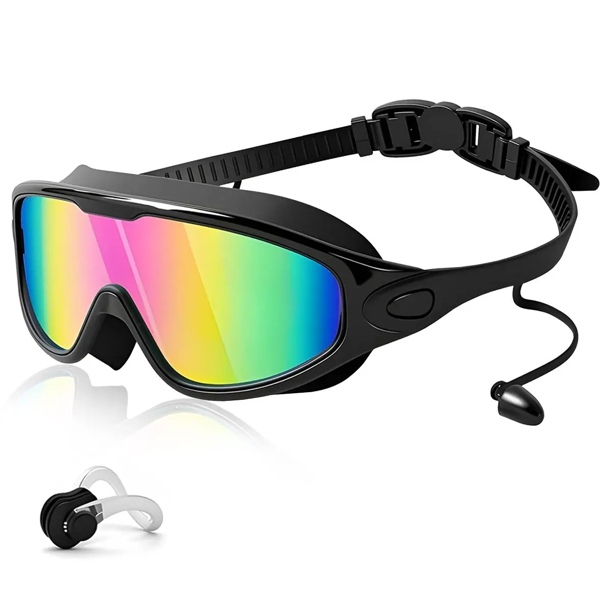 Adult Swim Goggles 1 Pack, Anti-Fog 180° Wide View UV Protection Pool Swimming Goggles for Adult Youth Men Women