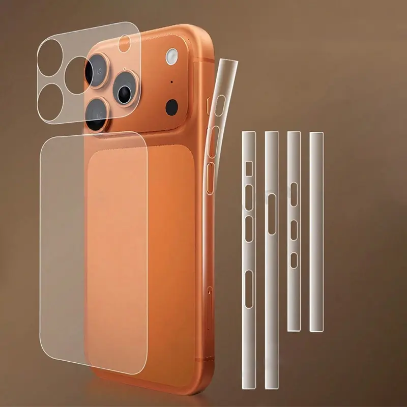 Lens Cutout Base Protection Film Back Film + Side Sticker for iPhone 17 Pro Max 17pro Smartphone Anti-Scratch Transparent Protective Full Screen Protector Mobile Phone Accessories
