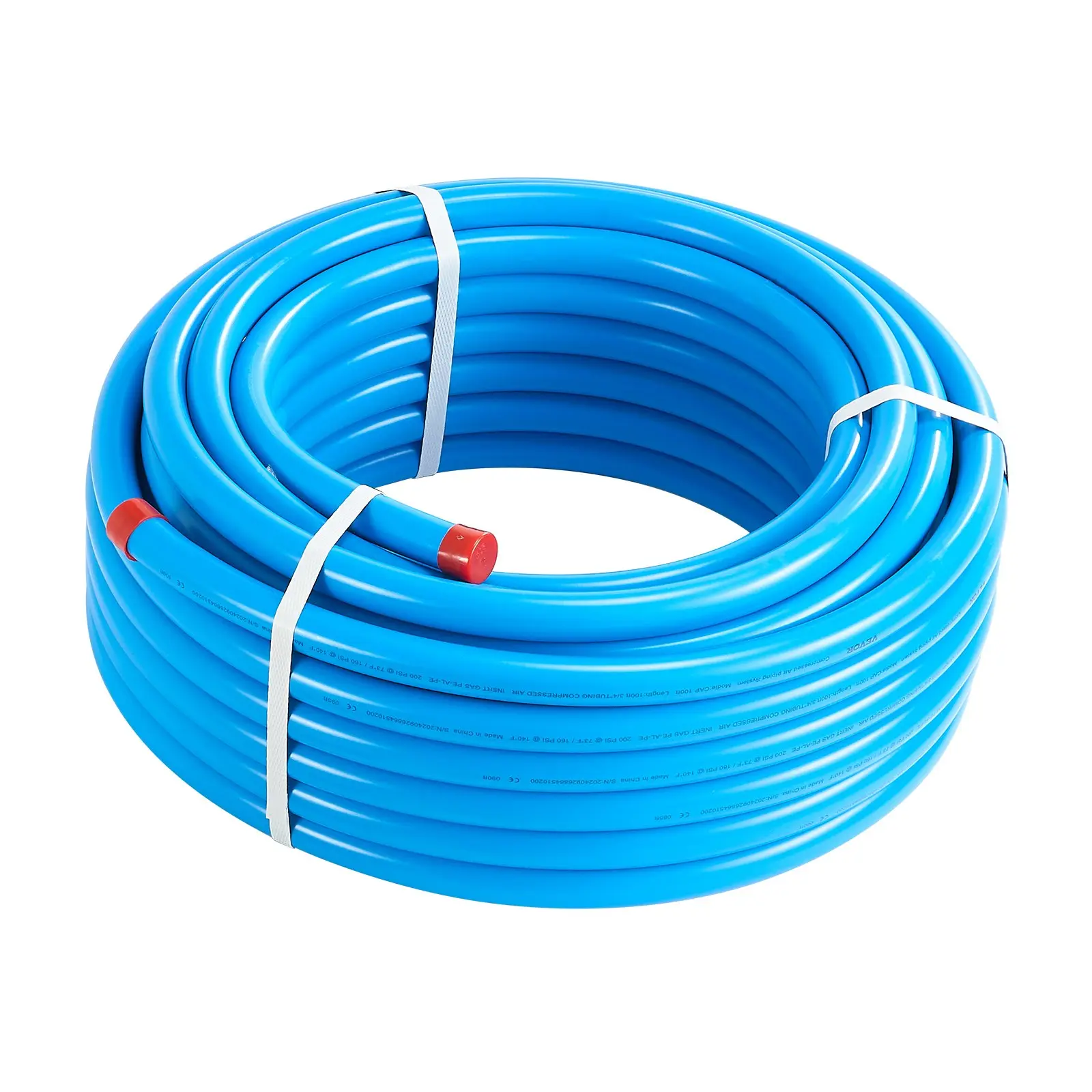 VEVOR Air Compressor Line Kit, 100 ft x 3/4", HDPE-Aluminum Compressed Air Piping System, Compressed Air Line Tubing Kit for Garages Workshops, Blue