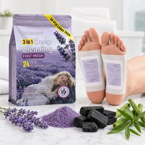 Audozava 24 PCS Lavender Over-Night Foot Patches for Deep Detox, Better Sleep Support, and Morning Rejuvenation. Premium Botanical Formula with Bamboo Charcoal for Relaxation & Stress Relief. Ideal for Tires Feet and Relaxing Bedtime Rituals.