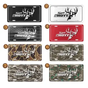 Team Hoyt Archery v2 Camo License Plate, 12" x 6" Aluminum Vanity Tag for US Vehicles, best gift, Old School Bottomland Camo/ Duck Camo/ Woodland Camo Vanity Plate
