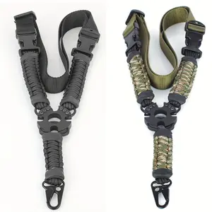 Quick Release Tactical Nylon 1pc Sling - Universal Fit for Carbine M4 AR15, Durable PA Material, Vertical Single Point Rope, QD Buckle - Ideal for Thanksgiving, Christmas, Halloween, New Year - Black Gear Hook Carabiner