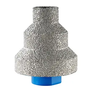 LOZLIN 20-35-50mm Diamond Step Drill Bit 5/8-11 Thread Hole Saw for Marble Tile & Porcelain Multi-Layer Chamfering Enlarging Tool for Angle Grinders