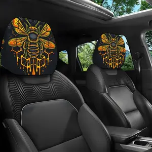 2pcs 11x10.2 inch Bee Pattern Car headrest covers, Car seat decorative, Universal,easy to install,durable car interior seat accessories.Suitable for daily commutes and travel,these are ideal gifts for car enthusiasts,0112LYY