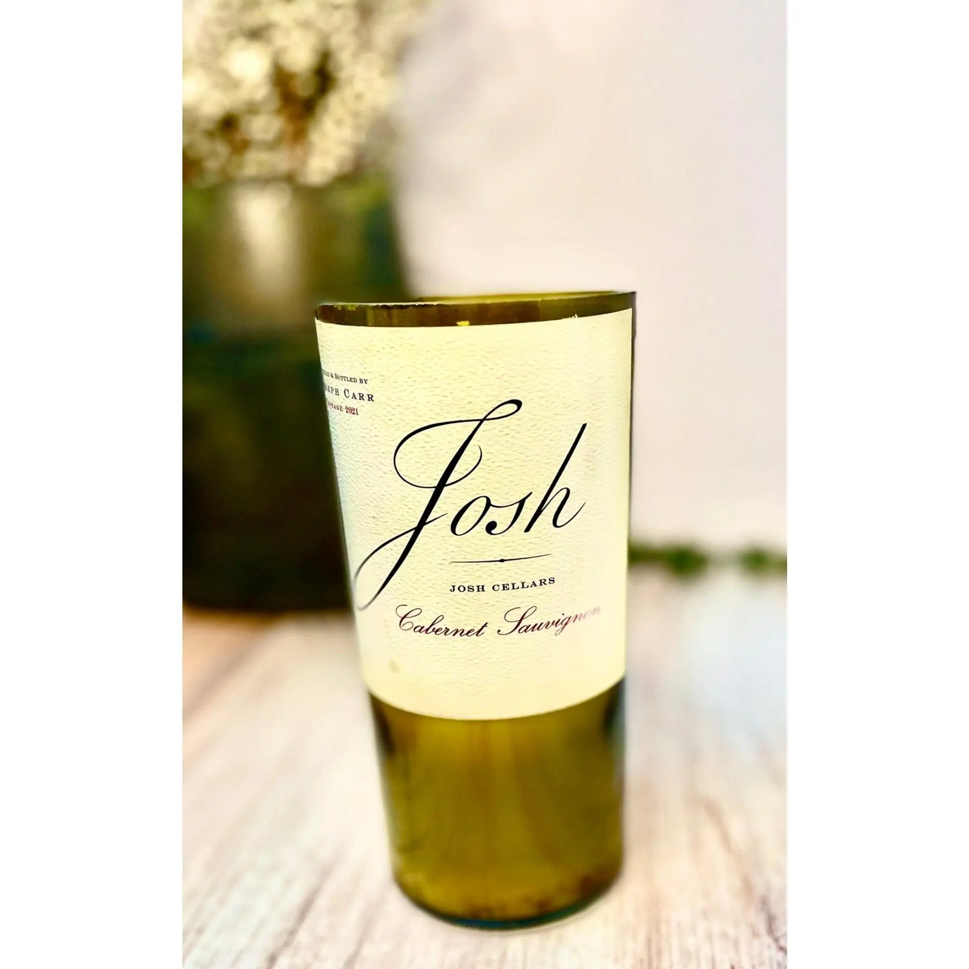 Cabernet wine candle - Josh Cabernet bottle - organic soy wax - wine bottle candle