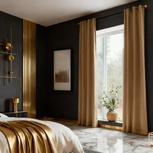 2-Piece 99% Blackout Curtains, 3-Layer High-Precision Polyester, Cordless Grommet Top, Vintage Style for Bedroom, Living Room, Holiday Decor.