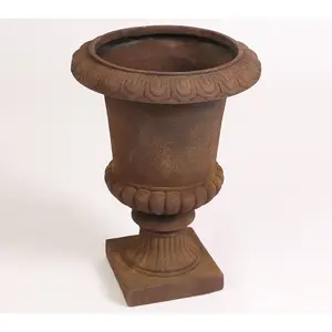 LuxenHome Classic Rusty Brown Urn Planter