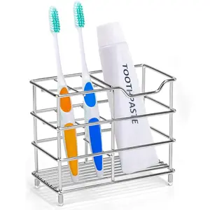 Stainless Steel Minimalist Toothbrush Holder, Punch Free Toothpaste Storage Rack, Toothbrush Storage Rack, Bathroom Supplies, Bathroom Accessory