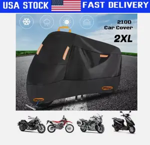Waterproof Heavy Duty 2XL Motorcycle Cover For Winter Outside Storage Snow Rain