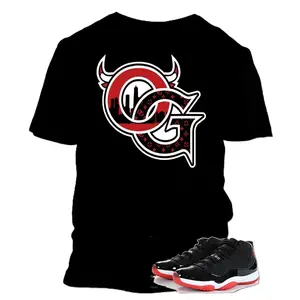 Gildan 5000 Unisex Heavy Cotton T-Shirt Jordan 11 Low Bred Graphic Tee, Black, Regular Fit, Short Sleeve, Comfortable Cotton for All Seasons