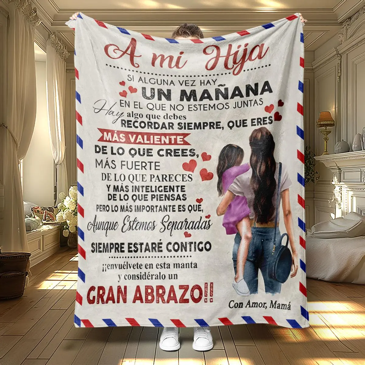 Letter Pattern  Blanket, 1 Count Personalized Family Photo Pattern Soft Warm Throw Blanket, Air-conditioned Room Warm Nap Blanket for Home Office Travel, Custom Image Blanket