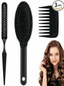 3 Pcs Wig Brush Comb Set, Premium Loop Wig Brush, Wide Tooth Professional Extension Brushes, Ergonomic Travel Size, Travel Hairbrush