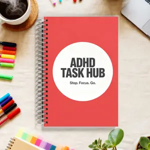ADHD PLANNER - A5 Daily Organizer for Reducing Mental Load, Features Smart Categories for All Tasks and a Brain Dump for Random Ideas, 108 Pages, Spiral Bound with 100gsm Thick Paper, Productivity Planner