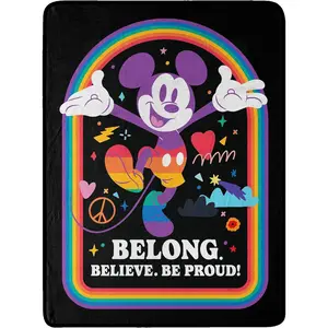 DISNEY CLASSIC Mickey Mouse Throw Blanket, All Seasons Flannel Fleece Blanket Soft Warm Blankets For Couch Sofa Bed Camping Travel, Belong