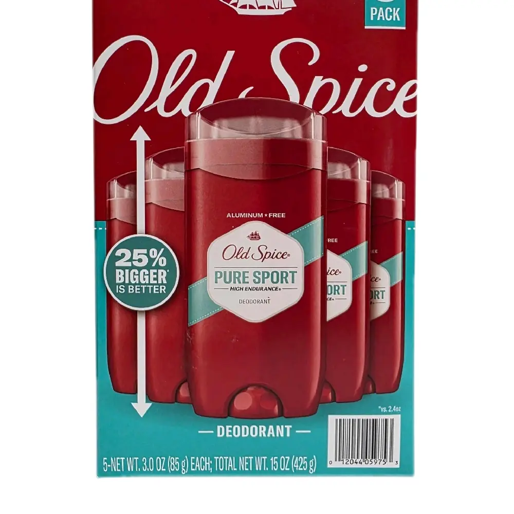 Old Spice Pure Sport High Endurance Extra Strength Non-Aerosol Scented Underarm Antiperspirant-Odorizing Deodorant for Men, 3.0 oz 5-Pack, Aluminum-Free, 24/7 Odor Protection with Atomic Robots, Extra Strength Deodorant, Underarm Antiperspirant Deodorant