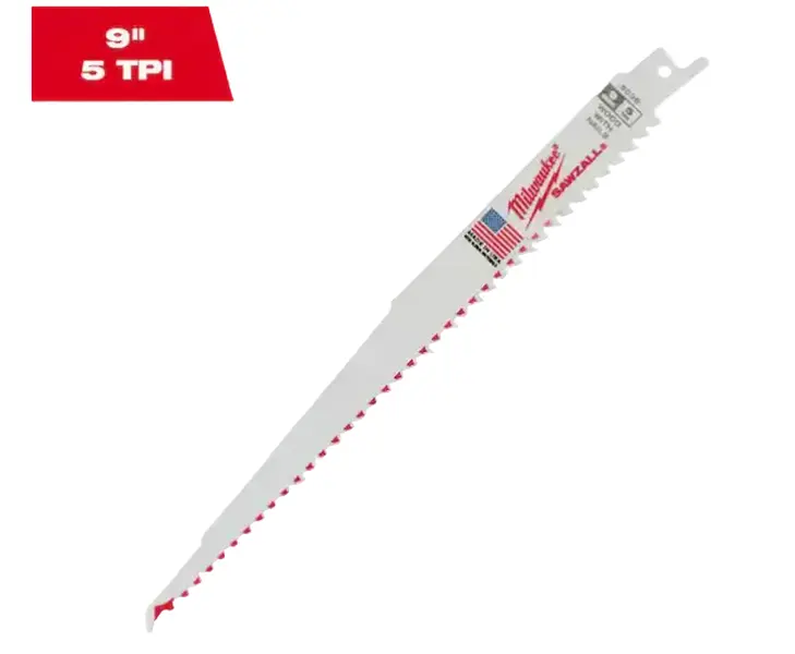 Milwaukee 48-01-6036 SAWZALL® Blade - 9" 5 TPI, for Wood with Nails, Pack of 50