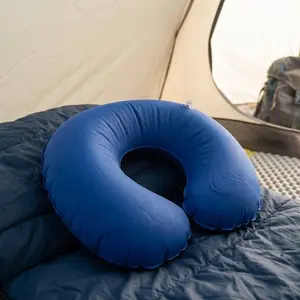 1pc Inflatable U-Shaped Neck Pillow, Simple Solid Color Design, Quick Inflate Portable Seat Cushion, for Airplane Train Car Travel