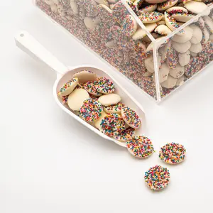 White Chocolate Nonpareils - Smooth and Sweet White Chocolate Bites Covered in Rainbow Sprinkles - 4 oz & 8 oz & 1 lb Chocolate Bag