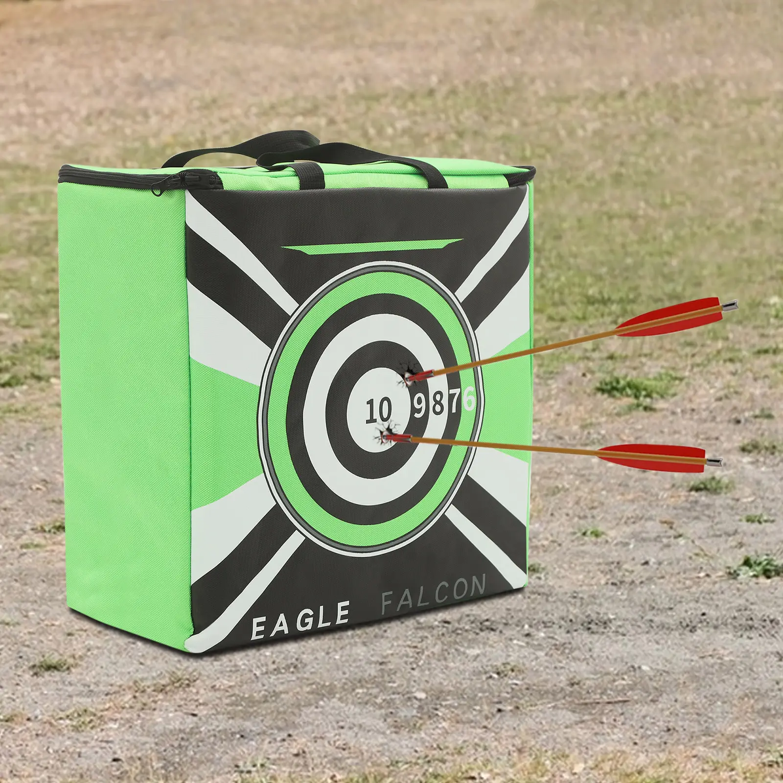 15.75" Archery Target Block, Reusable Dual-Sided Cube with Vibrant Targets, Portable 8.82 lbs for Indoor/Outdoors Practice, Arrows, Modern, 15.75*7.87*15.75 Inches
