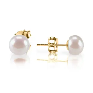 PAVOI Sterling Silver, 14K Gold Plated, AAA+ Quality Handpicked Freshwater Cultured Stud Pearl Earrings for Women