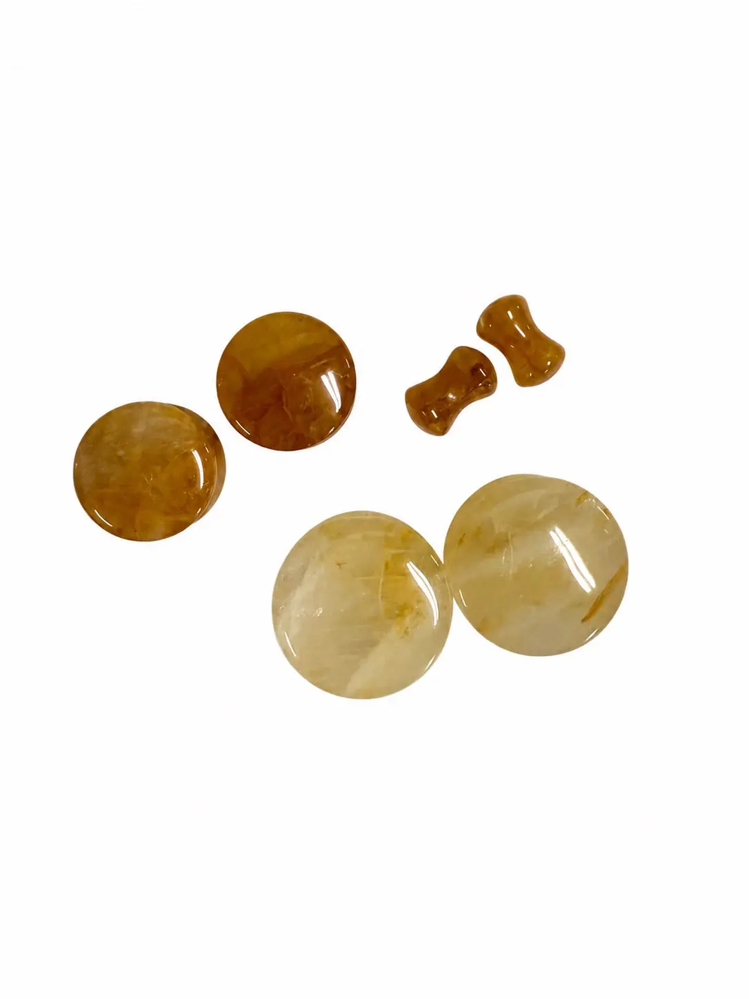 Citrine Stone Double Flare for Gauged Ears