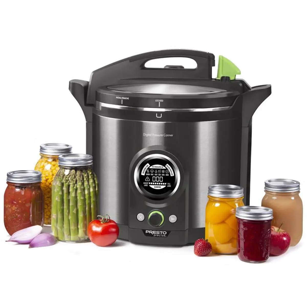 212 MAIN 12 qt. Precise Digital Electric Pressure Canner - Stainless Steel Pressure Cooker, Built-in Timer, Digital Control Panel for Kitchen Use