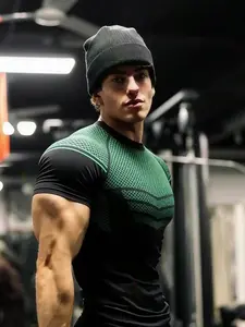 Men's Muscle Shark Fitness Top, Quick-Dry Breathable Tight-Fitting Running Shirt, Casual Gym Wear, High Performance Activewear, New Arrival 2026