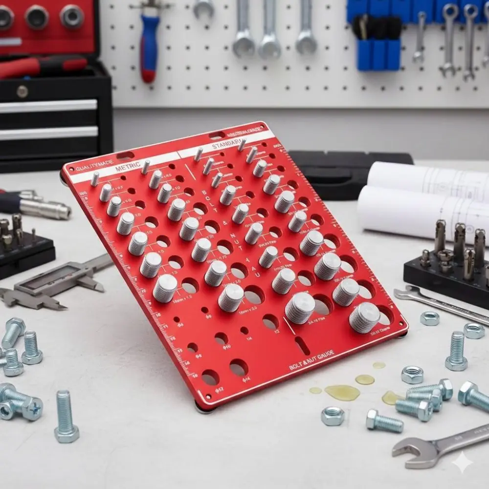 Professional Thread Gauge Kit: 34-Size Nut Bolt Tester, Precision Pitch Measurer, Internal & External Thread Calibrator for Mechanical Repairs, Portable DIY Tool for Metalworking and Hardware.
