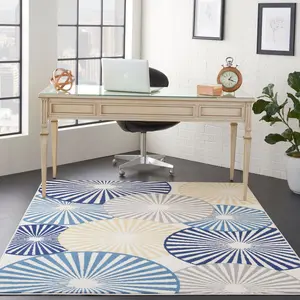 Nourison Grafix Contemporary Burst Geometric Area Rug, Vibrant Look Household Textile for Living Spaces