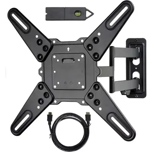 TV Wall Mount kit with Free Magnetic Stud Finder and HDMI Cable for Most 26-55 TV and New LED UHD TV up to 60 inch 400x400 Full Motion with 20 inch Articulating Arm WT8
