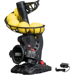 Upgraded  Baseball Pitching Machine, Adjustable Angles & Speed, AC Adapter or  , Comes with 8 Dimpled Balls, for Batting and Fielding Practice of Low Level