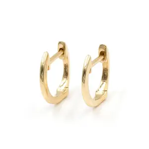 Gold Huggie Earrings - 14k Yellow Gold - 11mm